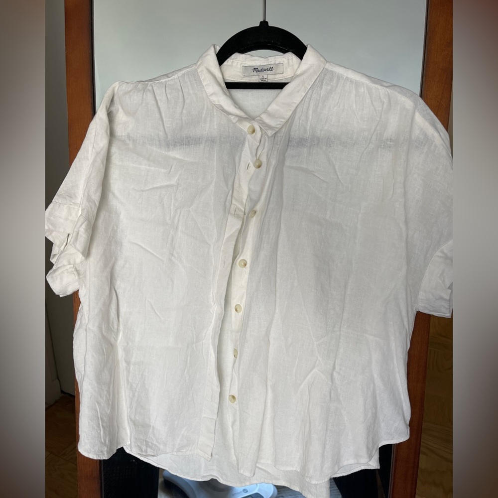 Madewell Linen-Blend Hilltop Shirt Size L